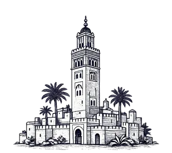 Marrakech city illustration